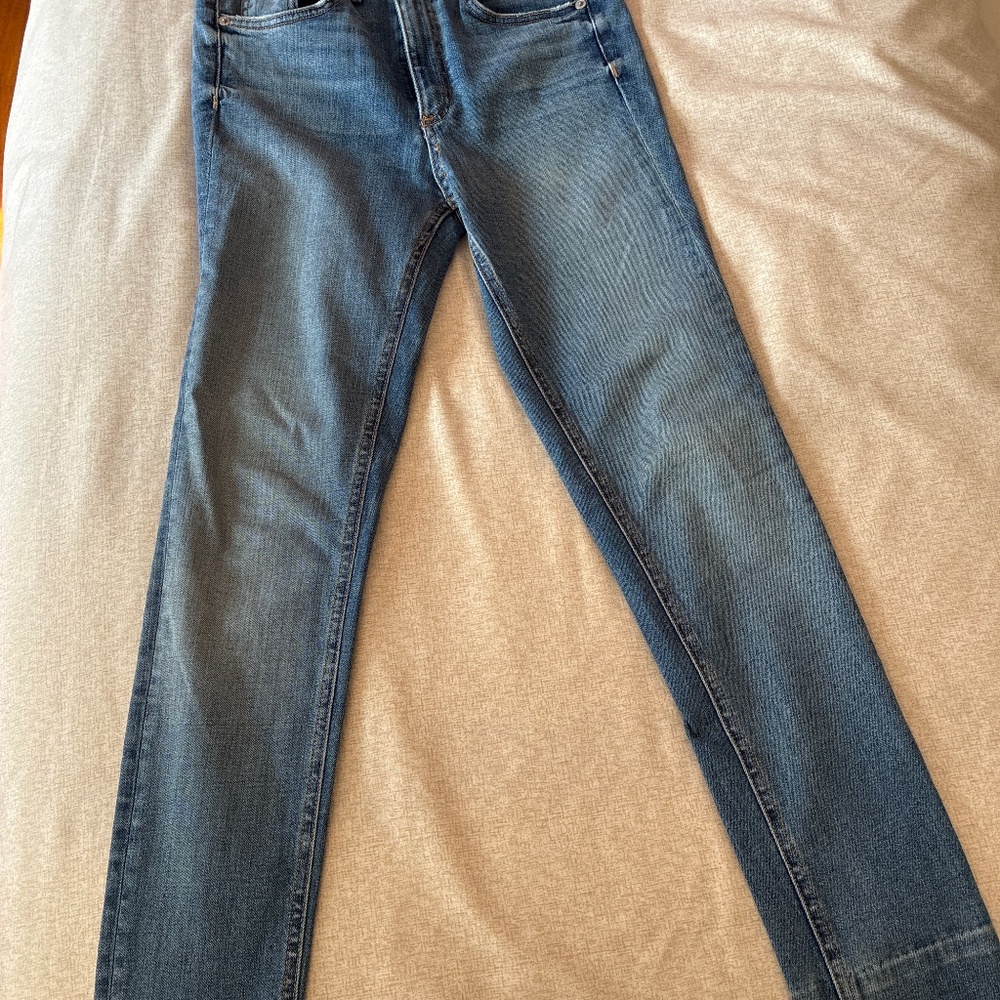rag & bone Jeans Size 27 Blue Straight Leg Raw Hem Denim